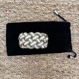 Gold and White Braided Bracelet